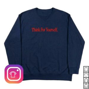 The Free Press Merch Store Think For Yourself Crewneck Navy
