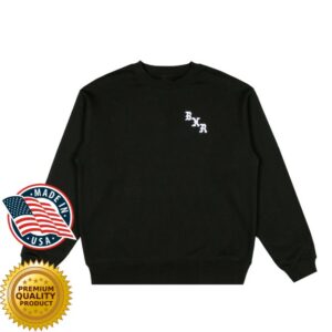 Born X Raised Store Merch The Town Felt Letter Crewneck Black