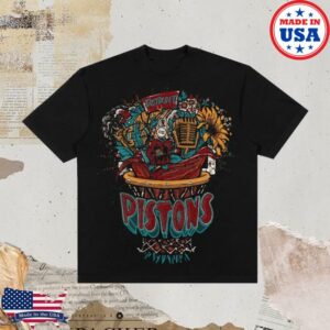 Pistons 313 Shop Merch Store Pistons Detroit Basketball Bouquet Tee By Jko Studios