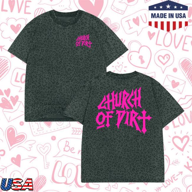 Church Of Dirt Merch Store Renovated Pink Vintage Black Leopard T-Shirt 2 Church Of Dirt Merch Store Renovated Pink Vintage Black Leopard T-Shirt