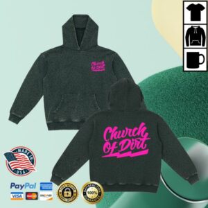 Church Of Dirt Merch Store Vintage Black Leopard Pink Bolt Hoodie