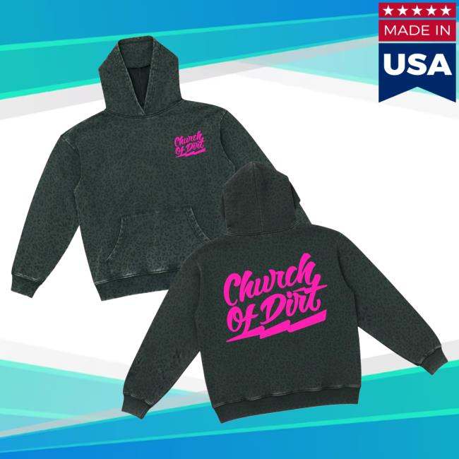 Church Of Dirt Merch Store Vintage Black Leopard Pink Bolt Hoodie 3 Church Of Dirt Merch Store Vintage Black Leopard Pink Bolt Hoodie