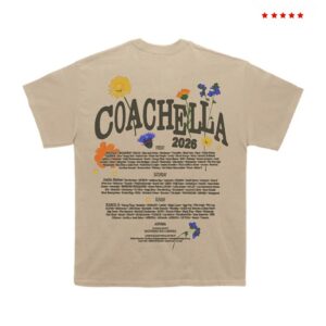 Coachella Store Merch Pressed Flowers 2026 Lineup Tee