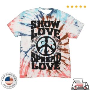 Griz Merch Shop Merch Griz Show Love Tee In Sky Clay Swirl Tie Dye