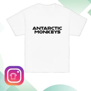 Antarctic Monkeys Merch Shop New Black Logo White T-Shirt