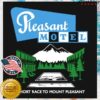 Hello Merch Store Racing Mount Pleasant Pleasant Motel Hoodie