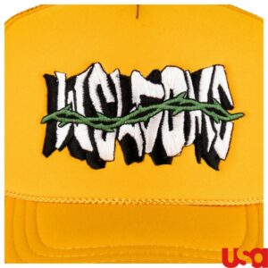Slam City Store Merch Welcome Thorns Embroidered Trucker Cap Gold