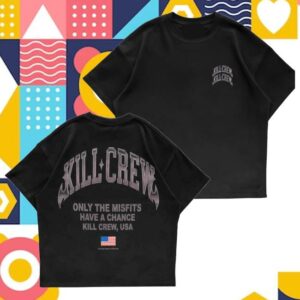 Kill Crew Merch Shop Relaxed Fit Natural Cotton Chrome T-Shirt Black
