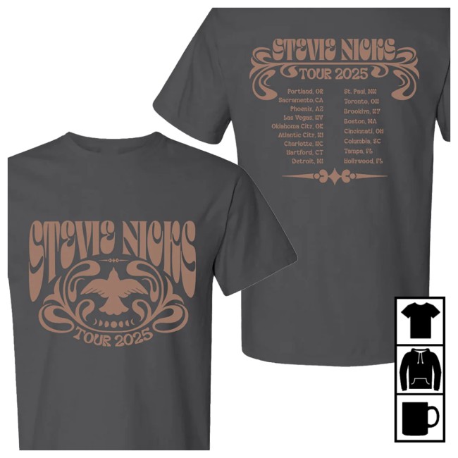 Stevie Nicks Store Merch Stevie Nicks Tour 2025 Dove Moon Phases Tee Stevie Nicks Store Merch Stevie Nicks Tour 2025 Dove Moon Phases Tee