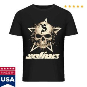 Saliva Merch Store Saliva Click Bone Skull Premium Tee