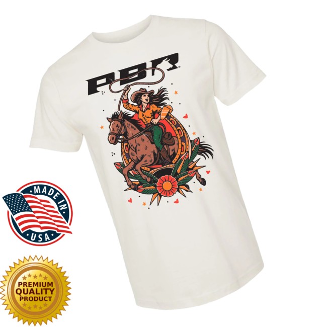 Pbr Shop Store Merch Pbr Ladies Cowgirl T-Shirt Vintage White