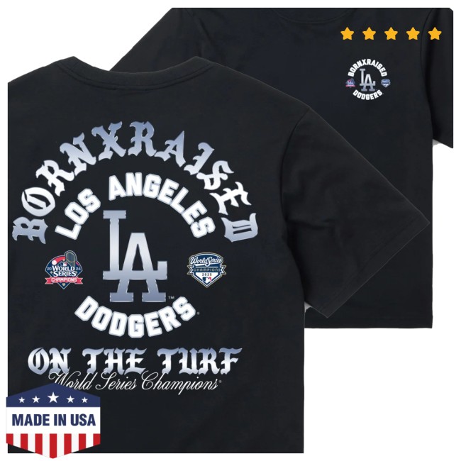 Born X Raised Store Merch Born X Raised + Dodgers Chrome Arches Tee Black 4 Born X Raised Store Merch Born X Raised + Dodgers Chrome Arches Tee Black