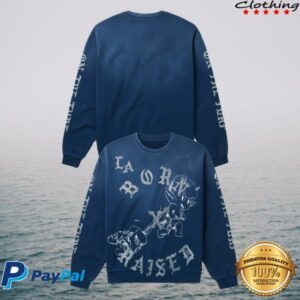 Born X Raised Merch Store Lil Devil Rocker Crewneck Blue