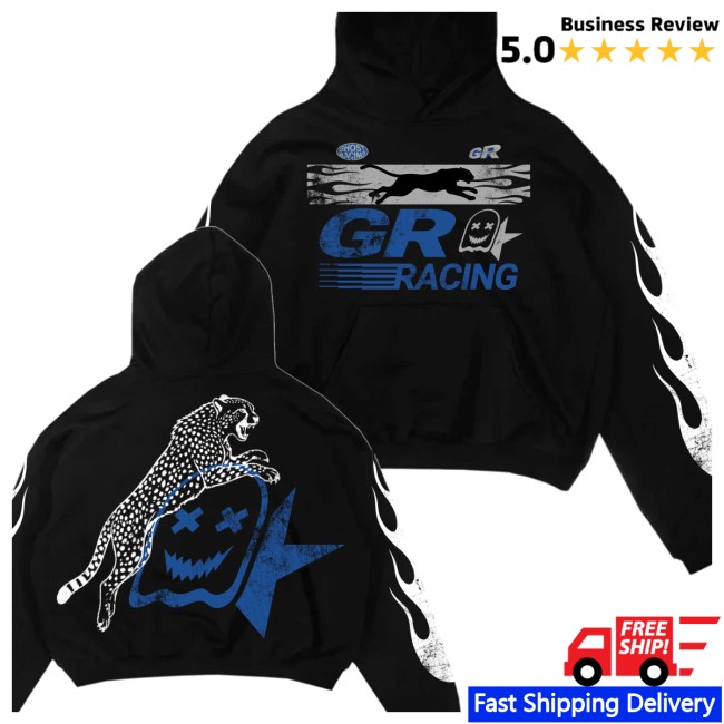 Official Ghost Racing Store Merch Cheetah Ghost Star Hoodie - Black 4 Official Ghost Racing Store Merch Cheetah Ghost Star Hoodie - Black