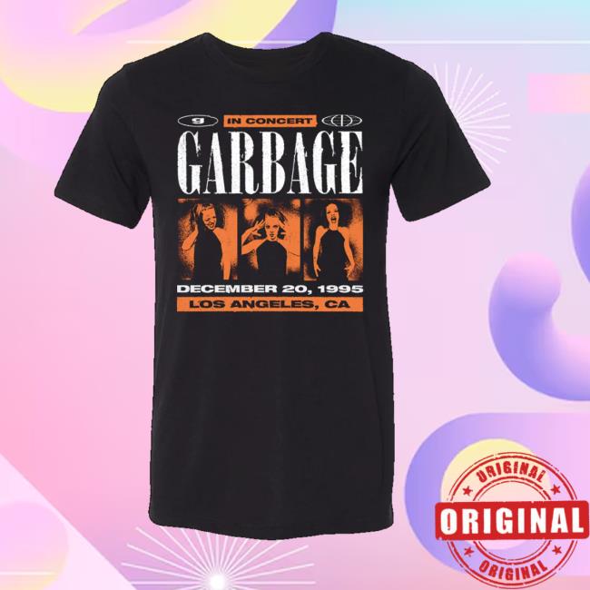 Garbage Merch Store Classic Garbage In Concert Black T-Shirt 2 Garbage Merch Store Classic Garbage In Concert Black T-Shirt