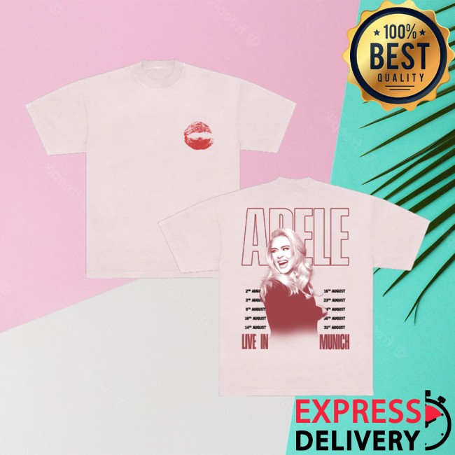 Adele Store Merch Pink Lips Munich Tee 4 Adele Store Merch Pink Lips Munich Tee