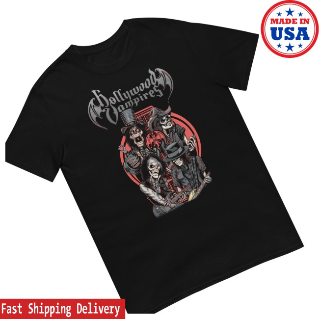 Hollywood Vampires Store Merch Caricature T-Shirt 3 Hollywood Vampires Store Merch Caricature T-Shirt