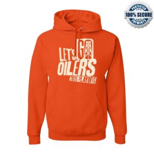 Ice District Authentics Store Merch Edmonton Oilers 2026 Stanley Cup Playoffs Let’s Go Oilers Orange T-Shirt