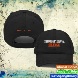 Earth To Eve Merch Store Threat Level Orange Embroidered & Distressed Hat