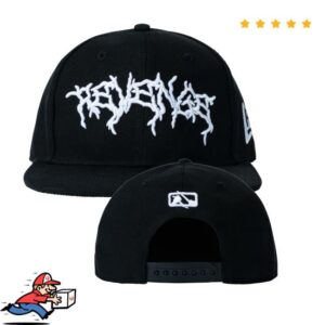 Revenge Merch Store Lightning Logo Hat Black White