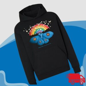 Modest Mouse Store Merch An Eraser And A Maze Rainbow Moth Hoodie