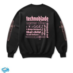 Technoblade Merch Store Techno Said It Crewneck Sweatshirt Black