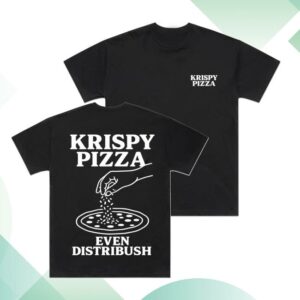 Krispy Pizza Merch Store Even Distribush Black T-Shirt