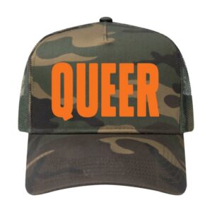 The Bitter Southerner General Store Merch Queer Trucker Hat (Camo)