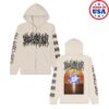 Blood Incantation Store Merch All Gates Open Back Cover Zip Up Hoodie (Bone)