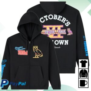 October’s Very Own Store Merch Wwe Wrestlemania Vi Full-Zip Hoodie – Black