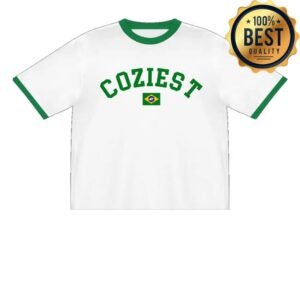 Coziest Merch Store Summer Ringer Tee In White Colorway