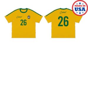 Coziest Merch Store Summer Soccer Jersey Tee In Mustard Colorway