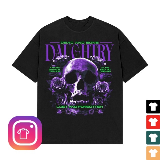 Daughtry Store Merch Purple Skull Tee