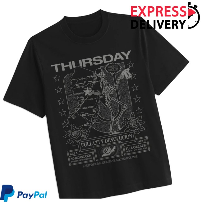 Thursday Merch Store Silver Skeleton Print Tee