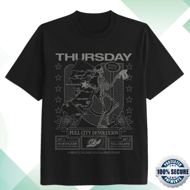 Thursday Merch Store Silver Skeleton Print Tee