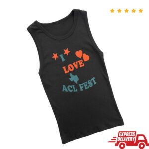 Acl Music Festival Store Merch Women’s I Love Acl Fest Baby Rib Tank