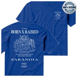 Born X Raised Store Merch Paranoia Crest Tee Blue
