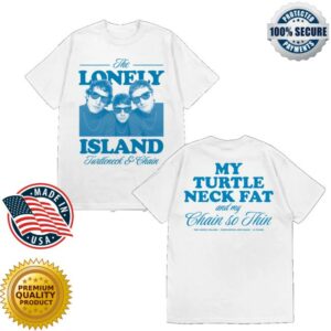 The Lonely Island Merch Store Limited Edition Turtleneck & Chain 15Th Anniversary Tee White