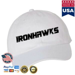 Trenton Ironhawks Store Merch Ironhawks Wordmark Dad Cap – White