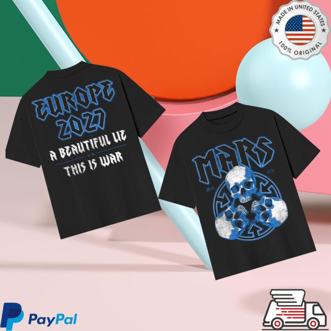 Thirty Seconds To Mars Merch Store European Tour 2027 Blue Skulls Tee 3 Thirty Seconds To Mars Merch Store European Tour 2027 Blue Skulls Tee