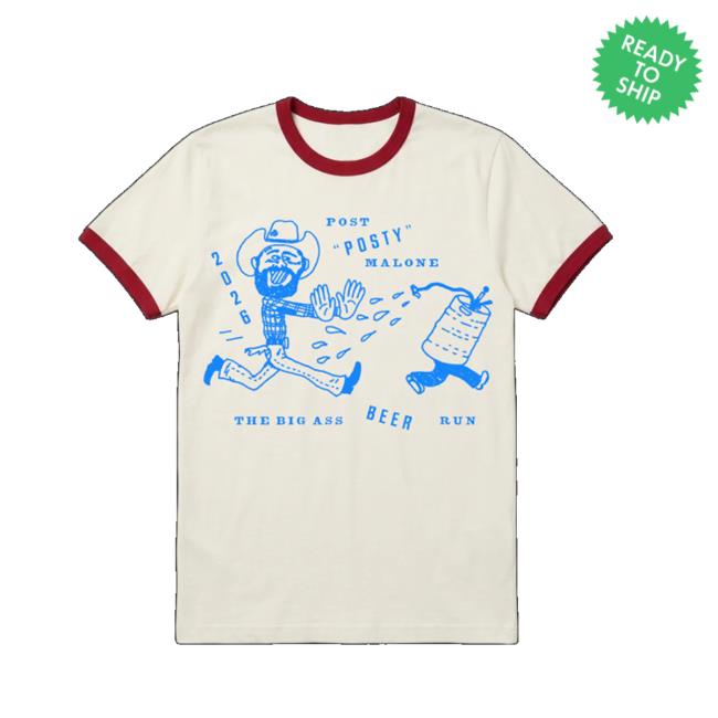 Post Malone Merch Store Beer Run Ringer T-Shirt 2 Post Malone Merch Store Beer Run Ringer T-Shirt