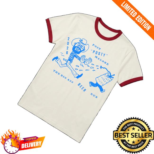 Post Malone Merch Store Beer Run Ringer T-Shirt 3 Post Malone Merch Store Beer Run Ringer T-Shirt