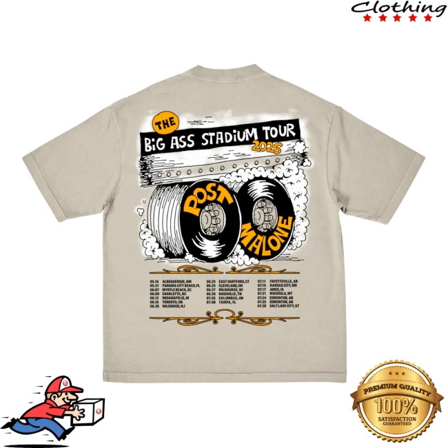 Post Malone Shop Store Merch Big Ass Stadium Tour Tire T-Shirt 4 Post Malone Shop Store Merch Big Ass Stadium Tour Tire T-Shirt
