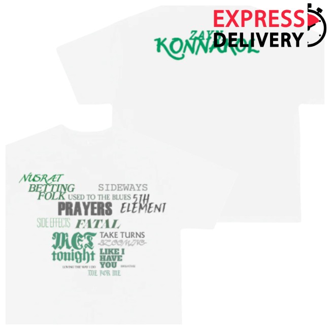 Zayn Store Merch Konnakol Tracklist Tee 3 Zayn Store Merch Konnakol Tracklist Tee
