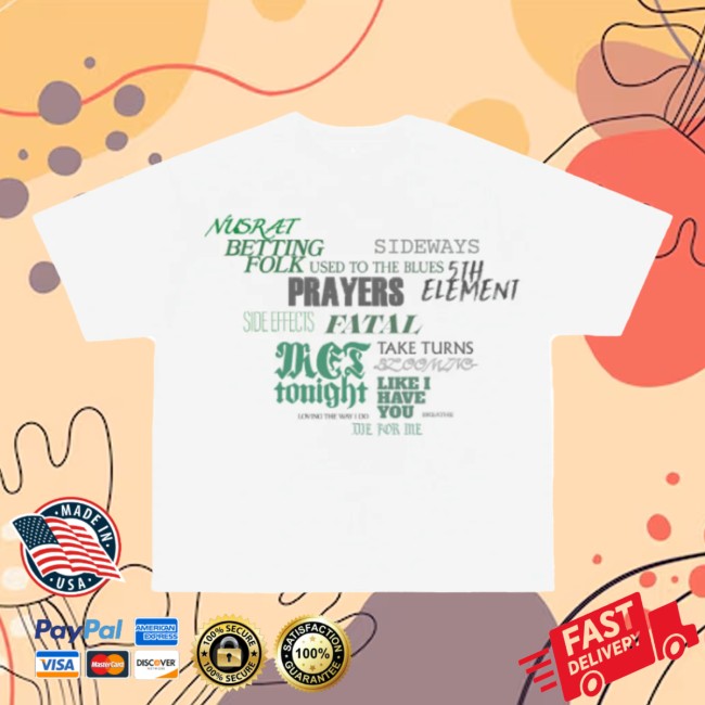Zayn Store Merch Konnakol Tracklist Tee 5 Zayn Store Merch Konnakol Tracklist Tee