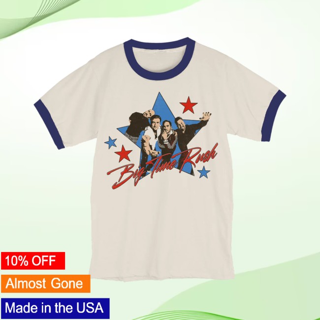 Big Time Rush Store Merch Big Time Rush Ringer Tee - Blue 3 Big Time Rush Store Merch Big Time Rush Ringer Tee - Blue
