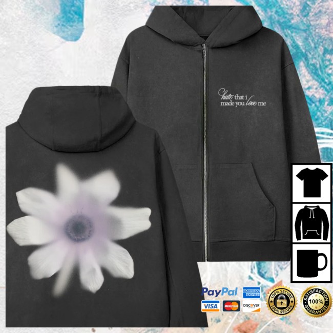 Ariana Grande Store Merch Hate That I Made You Love Me Flower Zip Hoodie 4 Ariana Grande Store Merch Hate That I Made You Love Me Flower Zip Hoodie