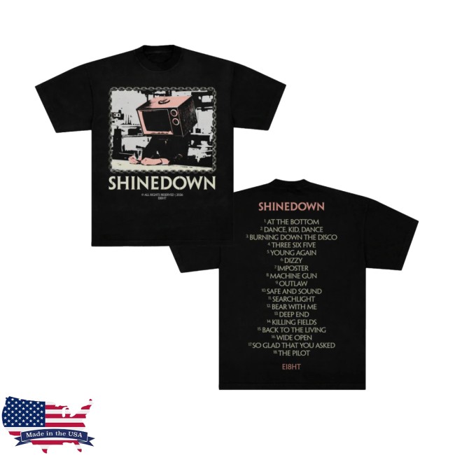 Shinedown Store Merch Tv Man Tracklist Tee 5 Shinedown Store Merch Tv Man Tracklist Tee