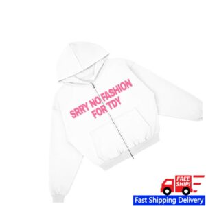 Bysofia Store Merch No Fashun Tdy Zip-Up Hoodie Pink