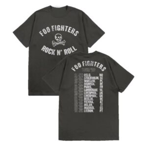 Foo Fighters Merch Store Rock N Roll Skeleton 2026 Tour Tee